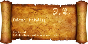 Décsi Mihály névjegykártya